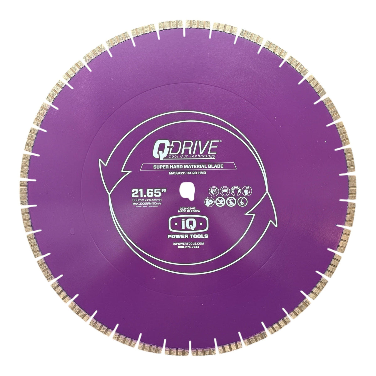 550mm Q-Drive Arrayed Segmented Super Hard Material Blade
